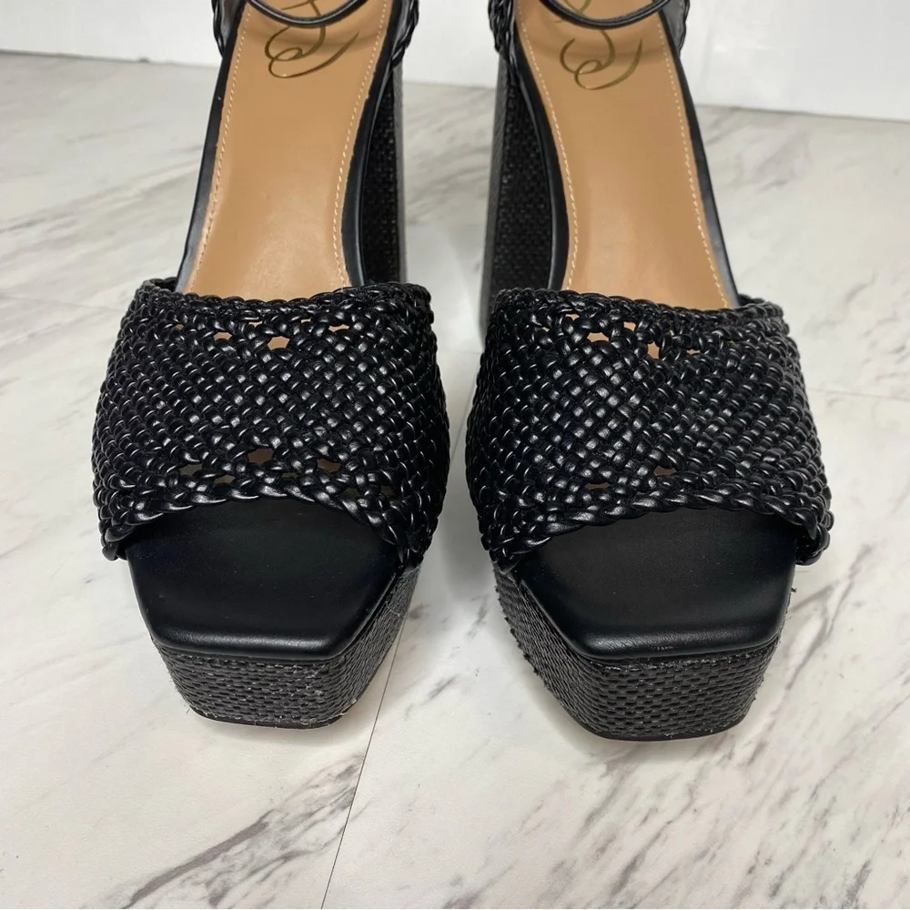 Sam Edelman Nattie Black Platform Heeled Sandal 9 1/2 M